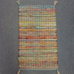 Small Multi-Colored Hand Woven Throw Rug | GUC